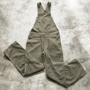 Patagonia Women’s All Seasons Hemp Canvas Bib Overalls Double Knee Small Green